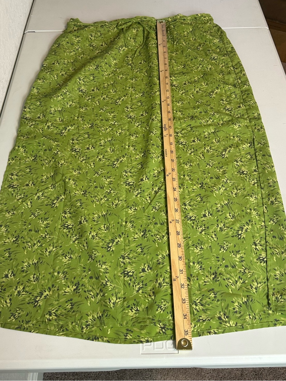 Vintage Y2K Venezia Jeans Ditsy Floral Green Double Slit Maxi Skirt Size 14/16 - Picture 6 of 10